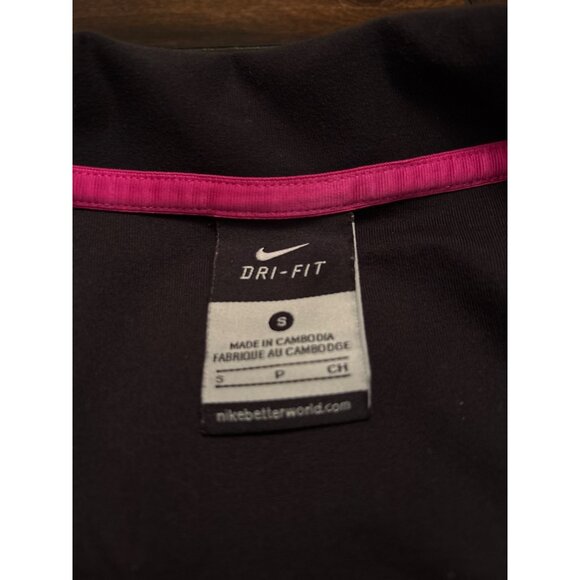Nike Dri-Fit Womens Full Zip Jacket Size S Black & Pink Runninng Fitness - Picture 3 of 6